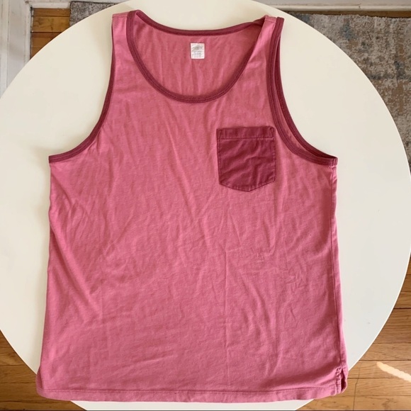 J. Crew Factory Men’s Pocket Tank Top Pink Size Medium - Picture 2 of 7